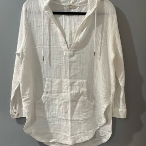 L*Space White Hooded Tunic Top